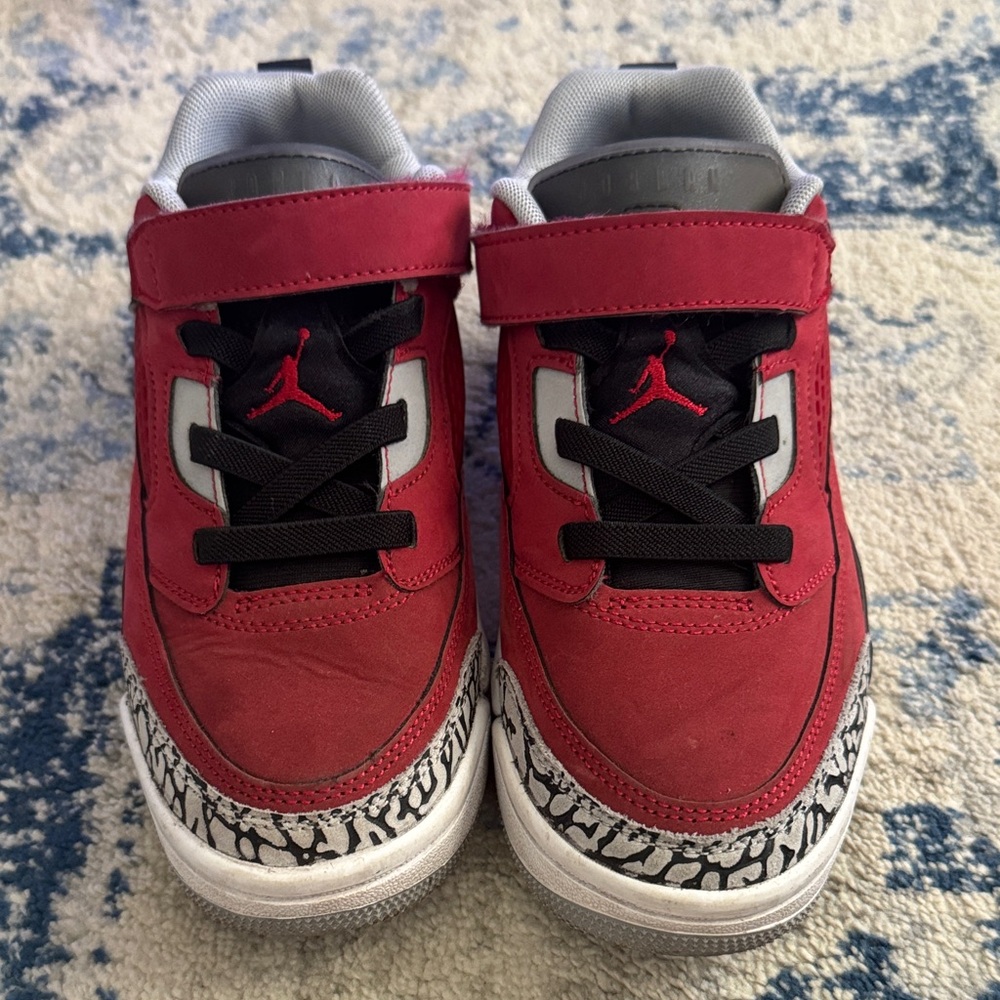 Jordan Kids Red and Black Sneakers